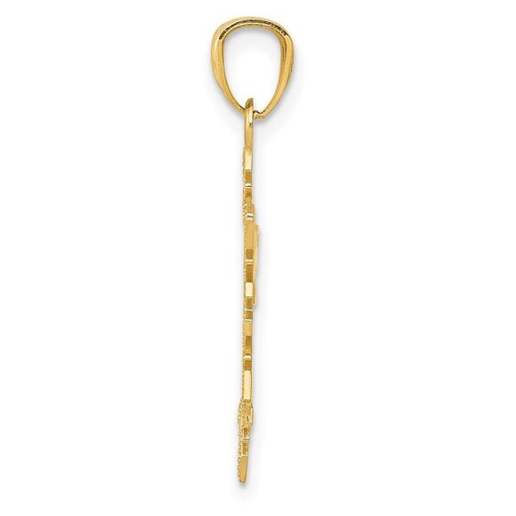 14k Yellow Gold, Snowflake Pendant